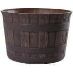 Asfasfq - cache - pot extrieur en plastique imitation bois ¿ design barrique ¿ Ø36 cm ¿ lger, rsistant ...