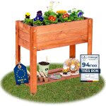 Asfasfq - carr potager surlev en bois - jardinire avec plateau sur pied avec feuille de protection ...