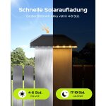 Asfasfq - chapeau de poteau solaire 7x7 8x8 9x9 10x10, lot de 4 lampes solaires ip65 etanches pour poteaux ...