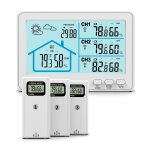 Asfasfq - chatthen station meteo avec 3 capteurs, station meteo interieur exterieur sans fil, thermomtre ...