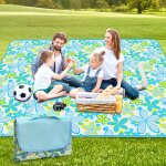 Asfasfq - couverture de pique - nique impermable - 200 x 150 cm - pliable - motif floral - grande taille ...