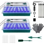 Asfasfq - dazztime mini serre pour plantes, 2 pices 80 cellules intrieure plateau semis, bac  semis, ...