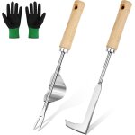 Asfasfq - desherbeur manuel, 3 pices couteau dsherbeur, desherbeur en acier inoxydable, avec manche ...