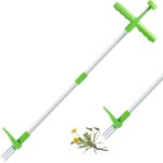 Asfasfq - dsherbeur manuel, arrache mauvaises herbes longueur 100cm, avec 3 griffes en inox et pdale ...