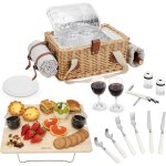 Asfasfq - ensemble de panier de pique - nique avec mini table pliante et couverts - panier de pique - ...