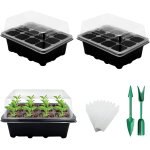 Asfasfq - fainfun mini serre avec couvercle, 3 pices bac  semis mini serre, plateau de germination ...