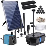 Asfasfq - filtre de bassin solaire 12 w avec pompe, 605 l / h, pompe solaire avec tuyau, 4 buses de 5 ...