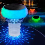 Asfasfq - flotteur solaire 2 - en - 1 avec tlcommande, lumires d'ambiance led 7 couleurs & distributeur ...