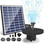 Asfasfq - fontaine solaire, avec panneau solaire de 5 w, batterie intégrée de 1500 mah, pompe à eau flottante, ... Asfasfq - fontaine solaire, avec panneau solaire de 5 w, batterie intégrée de 1500 mah, pompe à eau flottante, ...
