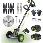 Asfasfq - gisam dbroussailleuse sans balais avec batterie 2 x 4, 0 ah 2 x 4, 0 ah 3 types de lames, ...