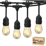 Asfasfq - guirlande lumineuse extrieure, 30m s14 guirlande guinguette led avec 30 2w e27 plastiques ...