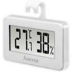 Asfasfq - hama thermomtre / hygromtre  mini  (batterie, cr2025, noir, 65 mm, 10 mm, 40 mm) blanc