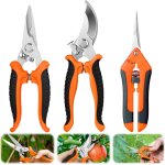 Asfasfq - hyran secateur de jardin, 3 pices cisaille de jardin, scateurs et ciseaux de jardinage, ciseaux ...