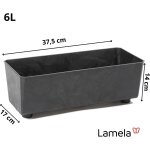 Asfasfq - jardinire rectangulaire avec pieds elgants ¿ bac a fleurs noir aspect bton en plastique ...