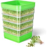 Asfasfq - kit de germination de graines, kit de culture de germes de haricots à 4 étages, plateaux de ... Asfasfq - kit de germination de graines, kit de culture de germes de haricots à 4 étages, plateaux de ...