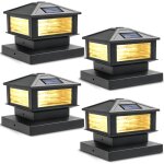 Asfasfq - lampe solaire exterieur lumires solaires de chapeau de poteau 2 modes lampe led etanche pour ...