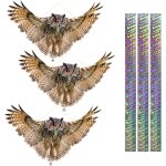 Asfasfq - lifreer lot de 3 chouettes rflchissantes  suspendre pour loigner les oiseaux des fentres ...
