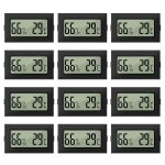 Asfasfq - lycxames lot de 12 mini thermomtres et hygromtres numriques lcd 2 en 1 pour l'intrieur ...