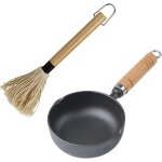 Asfasfq - marmite en fonte, pot  sauce grille barbecue fonte barbecue accessoires avec pinceaux de barbecue ...