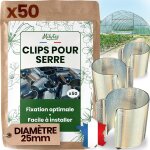 Asfasfq - milytec lot de 50 clips pour serre 25 mm en acier galvanis, fixation mtal pour bche de serre ...