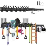 Asfasfq - mimoke support mural pour garage et jardin ¿ 4 rails, 12 crochets polyvalents, longueur totale ... Asfasfq - mimoke support mural pour garage et jardin ¿ 4 rails, 12 crochets polyvalents, longueur totale ...
