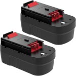 Asfasfq - moticett 18v 3600mah 2 pcs ni - mh batterie de remplacement pour black decker a1718 a18nh a18e ...