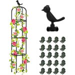 Asfasfq - obélisque de jardin 145cm support de plantes de grimpantes pour roses noir stable tuteur tomate ... Asfasfq - obélisque de jardin 145cm support de plantes de grimpantes pour roses noir stable tuteur tomate ...