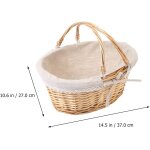 Asfasfq - panier en osier tissé avec poignée - panier de pique - nique en osier avec doublure vide - ... Asfasfq - panier en osier tissé avec poignée - panier de pique - nique en osier avec doublure vide - ...
