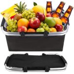 Asfasfq - panier  provisions isotherme de 30 l - pliable - grand panier de pique - nique - lger et ...