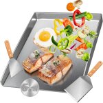 Asfasfq - plancha universelle en acier inoxydable 40. 531cm, 5mm epaisseur avec evacuation de graisse, ...