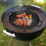 Asfasfq - poêle en fonte, Ø 30cm ronde poele grill avec manche amovible en bois, poêle à frire à steak ... Asfasfq - poêle en fonte, Ø 30cm ronde poele grill avec manche amovible en bois, poêle à frire à steak ...