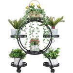 Asfasfq - porte plante intrieur  roulettes, cache pot sur pied plante intrieur noir support plantes ...