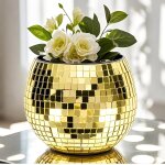Asfasfq - pot de fleurs disco, vase boule disco, pot de fleurs disco, bougeoir boule disco, pot de fleurs ...