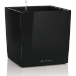 Asfasfq - pot de fleurs d'interieur ¿ premium cube ¿ rserve d'eau intgre ¿ coloris noir ¿ 50 x ...