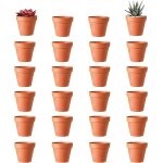 Asfasfq - pots en terre cuite, lot de 24 pots de fleurs en terre cuite (3, 5 x 3 cm), mini pots de fleurs ...