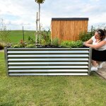 Asfasfq - potager surélevé en métal 180x90x60 cm - carré potager surélevé pour légumes et herbes - bac ... Asfasfq - potager surélevé en métal 180x90x60 cm - carré potager surélevé pour légumes et herbes - bac ...