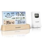 Asfasfq - raddy dt6 station mto sans fil avec horloge radio - pilote dcf, cran couleur numrique ...