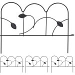 Asfasfq - relaxdays bordure de jardin  planter, 4 lments de clture, hxl : 28, 5 x 39 cm, mtal, design ...