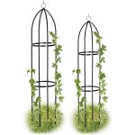 Asfasfq - relaxdays oblisque de jardin, colonne rosier, arche plante grimpante, set de 2 mtal cage ...