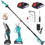 Asfasfq - sécateur electrique avec perche, sécateur electrique sans fil, batterie li - ion 2x2. 0ah, ... Asfasfq - sécateur electrique avec perche, sécateur electrique sans fil, batterie li - ion 2x2. 0ah, ...