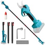 Asfasfq - scateur lectrique avec perche tlescopique 2. 2 m, secateur electrique sans fil 40mm compatible ...