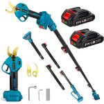Asfasfq - scateur electrique sans fil avec avec perche tlescopique, batterie 21v 4000mah, 45mm secateur ...