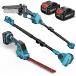 Asfasfq - seesii 6 - en - 1 mini trononneuse & taille - haie, avec 2 * 4000mah batteries, tronconneuse ...