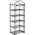 Asfasfq - serre de balcon, bche en pvc, structure en acier, 5 tagres, hxlxp : env. 192 x 69 x 50 cm, ...