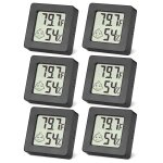 Asfasfq - sobeau 6 pices mini thermomtre hygromtre intrieur, digital moniteur temprature et humidimtre, ...