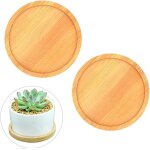 Asfasfq - soucoupes rondes en bambou de 16 cm - plateau circulaire en bois pour pots de fleurs sans trous ... Asfasfq - soucoupes rondes en bambou de 16 cm - plateau circulaire en bois pour pots de fleurs sans trous ...