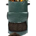 Asfasfq - stand up composteur, 120l sac jardinage sac de compost jardin pliable poubelle de jardin grande ...