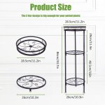 Asfasfq - support plantes interieur metal, porte plante exterieur balcon, 3 niveaux tabouret plante noir, ...