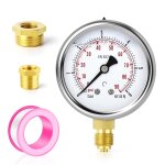Asfasfq - tailonz pneumatic 0 - 6 bar acier inoxydable 1 / 4  bsp 2. 5  inch face dial manomtre  liquide ...