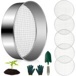 Asfasfq - tamis jardinage 5 en 1, tamis de jardin en acier inoxydable tamis pour terre de jardin filtres ...